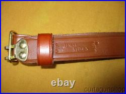 Uncle Mike's Brown Leather Rifle Sling 1 Inch Military Style