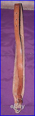 Uncle Mike's Tan Leather Basket Weave Adjustable Rifle / Shotgun Sling