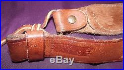 Uncle Mike's Tan Leather Basket Weave Adjustable Rifle / Shotgun Sling