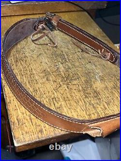 Uncle Mikes Leather Rifle Sling With Leather Fringes & Knife Pouch