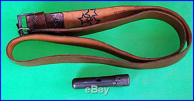 VINTAGE (HUNGARIAN) LEATHER AK47 RIFLE SLING with CLEANING KIT KIT