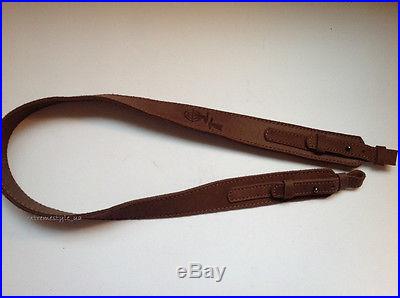 VINTAGE STYLE REAL LEATHER RIFLE SLING / BROWN COLOR