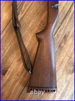 Vintage 1903 Springfield Gun Stock Walnut Leather Strap Sling Western Field Pad