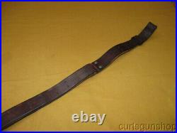 Vintage 1 1/4 Inch Rifle Sling Brown Leather Embossed