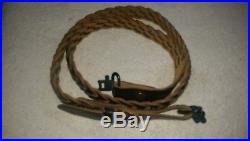 Vintage AKAH Braided Leather Rifle Sling with Swivels RARE. Germany