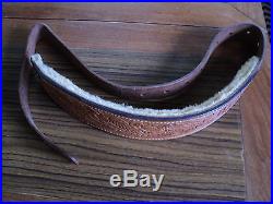 Vintage BIANCHI #70 COBRA Brown Tooled Leather Hunting Rifle Sling Very Nice