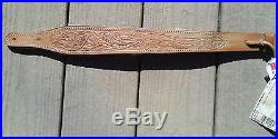 Vintage Bianchi Cobra Tooled Leather Rifle Sling NEW WITH TAGS NOS
