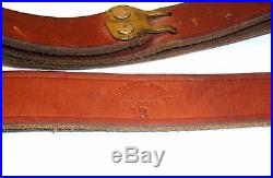 Vintage Brauer Bros Brown Leather Adjustable Gun Rifle Sling withSwivels Shooting
