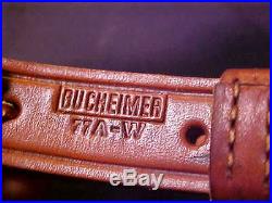 Vintage Bucheimer 77A-W Cobra Type Rifle Sling Leather Basket weave withSwivels