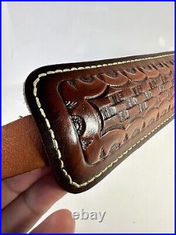 Vintage HUNTER Tooled Leather/Suede Padded Hunting Rifle Gun Sling Strap 29-37