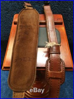 Vintage Hand Tooled Leather Padded Deer Acorn Vine Design Rifle Sling