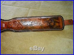 Vintage Hunter Co. Rifle sling 627025 9936 Tooled Leather Dear Head/Acorns