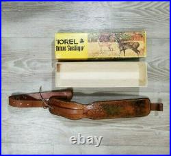 Vintage Hunter Deer Acorn Leather Tooled Padded Rifle Shotgun Gun Sling