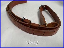 Vintage Hunter Model 200- 1 Leather Military Style Rifle Sling Strap (C15)