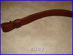 Vintage Marlin Brown Leather Rifle Sling with Swivels Man on Horseback OEM