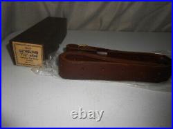 Vintage Oiled Leather Rifle Gun Sling 1-1/4 Wide in original box USA made