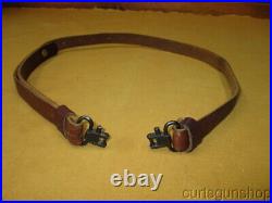 Vintage Remington Style 1 Inch Brown Leather Rifle Sling