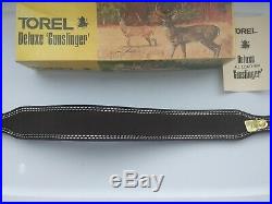 Vintage Torel #4882 Brown Leather Suede Rifle Sling Original Box USA #4882 Nice