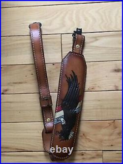 Vintage Torel Cowhide Patriotic Bald Eagle Rifle/shotgun Leather Sling 4825