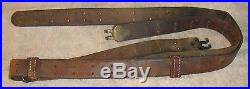 Vintage United States WWI Leather & Brass Rifle Sling Springfield 03 & Enfield