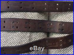 Vintage WWII M1 Garand 1903 M1907 HICKOK Leather Rifle SLING Dated 1943