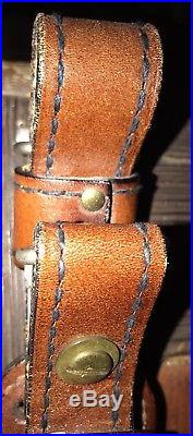Vintage Weatherby Elephant Head Leather Rifle Sling. Rare