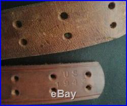 Vintage Wwii Leather Rifle Sling U. S. 1943 1903 Springfield Mount
