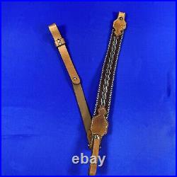 Vtg Browning #122298 Horsehair Rifle Sling Driftwood Leather w Brown USA