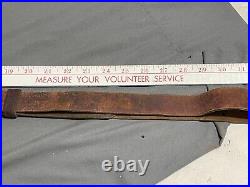 Vtg WWI WWII leather 1.25 wide RIFLE SLING steel hook M1907 M1903 Garand Spring