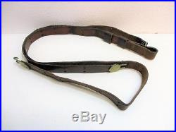 WW1 Leather Sling Rifle Brass Hooks Vintage Collectible
