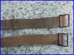 WW1 WW2 Lot of Two Original French Berthier Lebel MAS Rifle Leather Slings