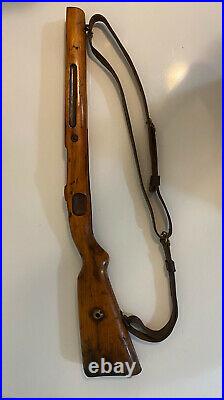 WW2 K98 Polish WZ 29 Mauser Rifle Stock and Vintage Leather Sling