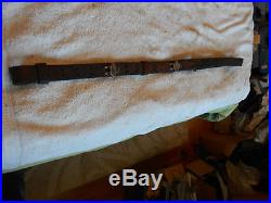 WW2 US military M-1 garand 1903A3 rifle brown leather sling w steel fi ttings