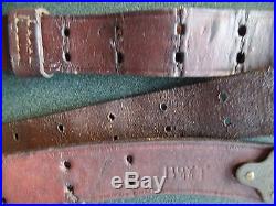 WWII Original US M1 Garand Leather Brown Rifle Sling 1944 Boyt