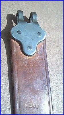 WWII US ARMY MILSCO 1944 Leather Sling M1907 M1 Garand Rifle 1903