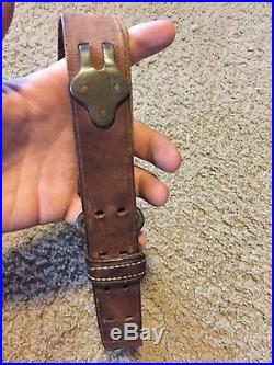 WWII US Military Leather Rifle Sling for M1 Garand & 1903 Rifle, 1944 Date