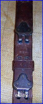 WWI U. S. Military Leather Rifle Sling W. T. &B. CO. 1918 R. E. W. Inspected