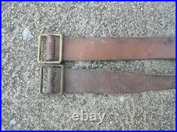WWI WW2 French Lot 4 Leather Rifle Sling LEBEL Metal and Brass Buckle