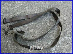 WWI WWII Lot 2 French Leather Rifle Sling LEBEL BERTHIER MAS Metal Buckle