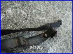 WWI WWII Lot 2 French Leather Rifle Sling LEBEL BERTHIER MAS Metal Buckle