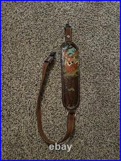 Walker rifle sling painted deer scene