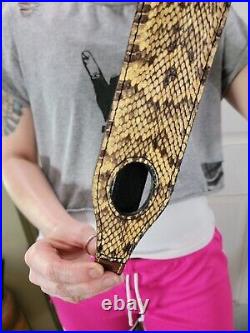 Water moccasin padded rifle sling, Authentic cottonmouth skin handmade