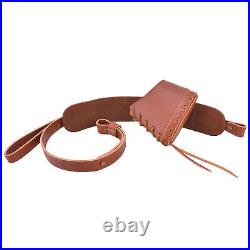 Wayne's Dog 1 Combo Leather Rifle Recoil Pad Buttstock with Gun Shell Slot Sling