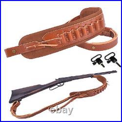 Wayne's Dog Leather Rifle Sling Strap Gun Belt Fit for. 45-70.44MAG. 30-06 USA