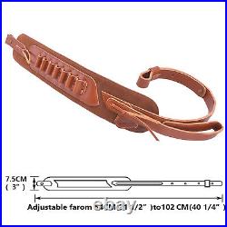 Wayne's Dog Leather Rifle Sling with Hand Rest. 308.30-30.22 Ammo Carry Strap