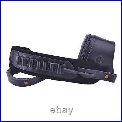 Wayne's Dog Set of Leather Rifle Recoil Pad Buttstock with Gun Sling / Strap