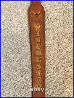 Winchester 77 Custom Leather Rifle Sling Hand Tooled And Made in the USA